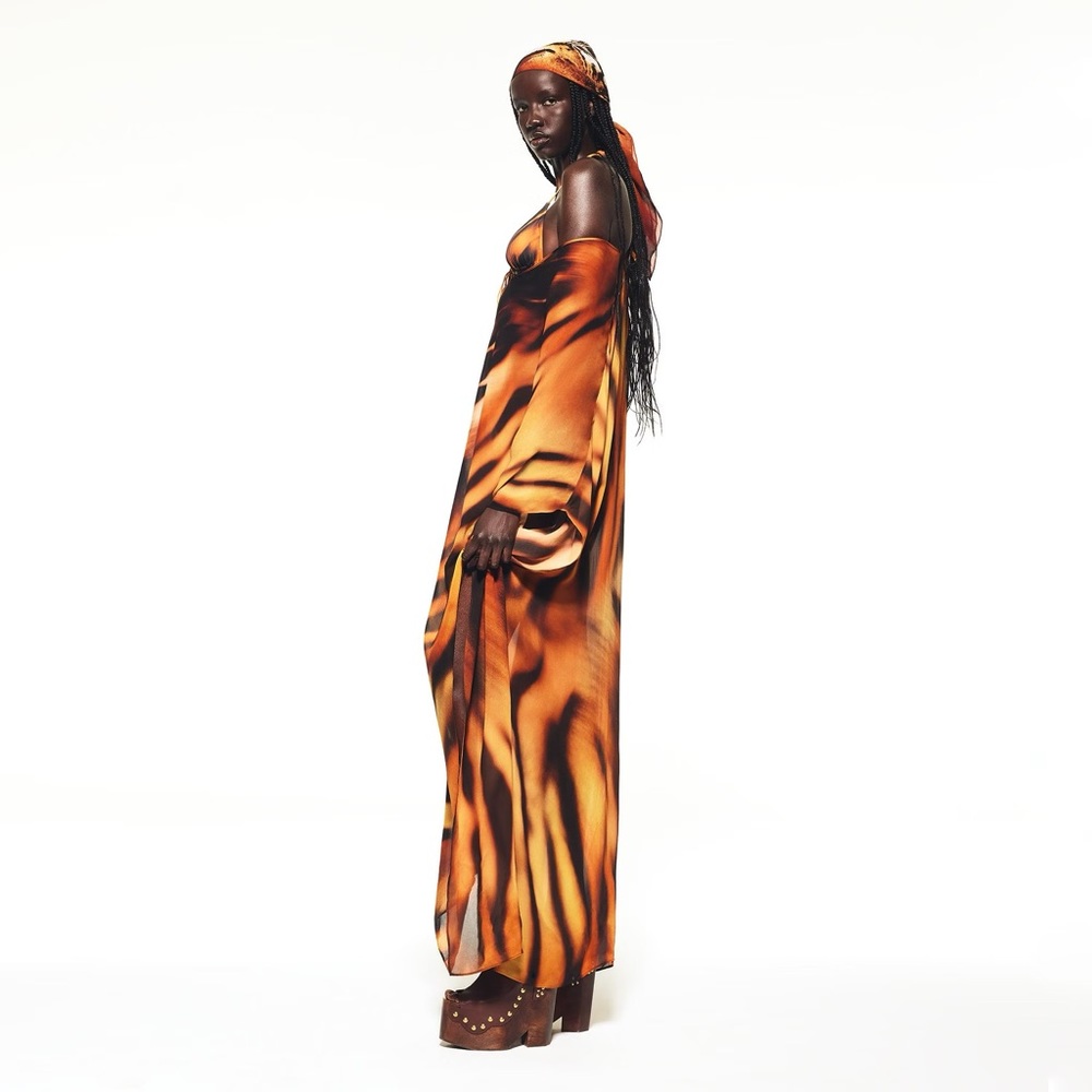 Skims X Roberto Cavalli Tiger Face Print Long Kaftan NWT NWB Small - Picture 6 of 9